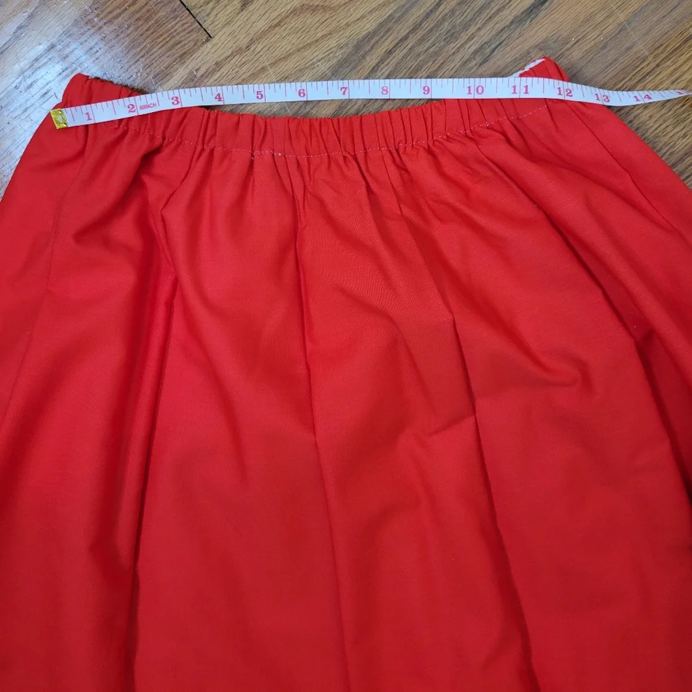 Vintage 1970s Carefree Fashions Red Lace Trim Maxi Skirt - Picture 12 of 16